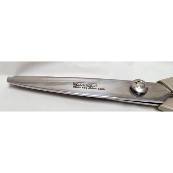 Vintage KAI CUTLERY 8" Stainless Steel Pinking Kaicut Fabric Shears 5350 Japan - Picture 2 of 7